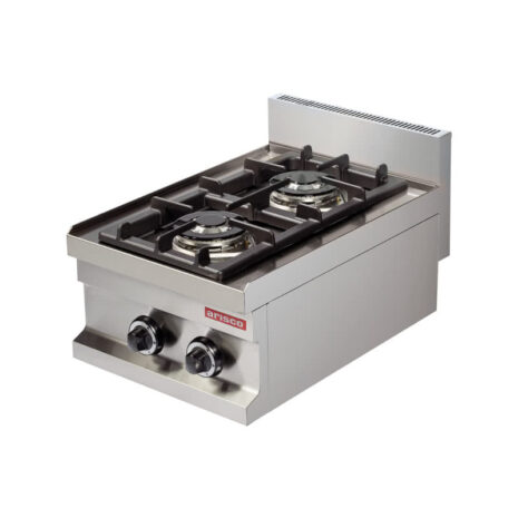 Mașină de gătit, GPL sau gaz, de banc, 2 arzătoare, Linia 600, Arisco-gc604