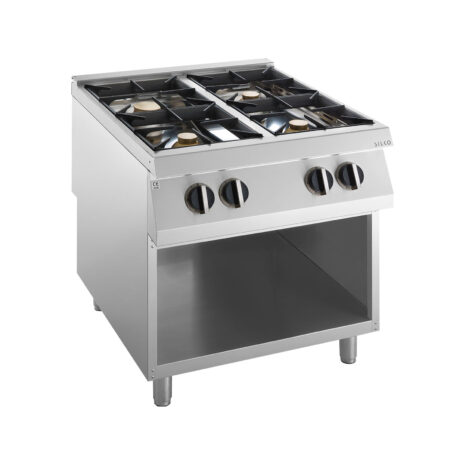 Mașină de gătit, GPL sau gaz, pe suport deschis, 4 arzătoare, Linia 700, Silko NECG74G