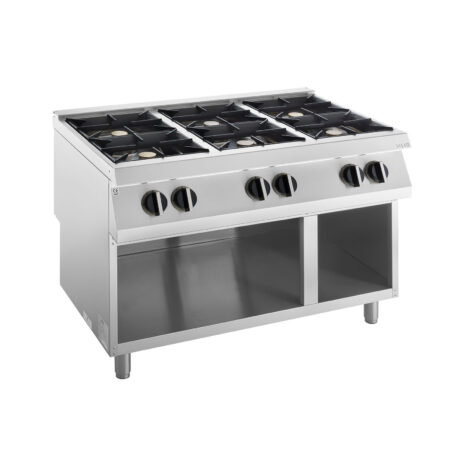 Mașină de gătit, GPL sau gaz, pe suport deschis, 6 arzătoare, Linia 700, Silko NECG76G