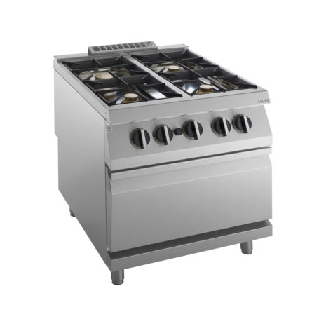 Mașină de gătit, GPL sau gaz, pe suport și cuptor electric, 4 arzătoare, Linia 900, Silko NECG94E