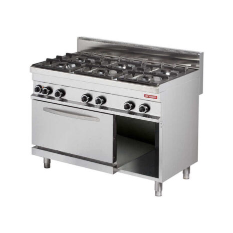 Mașină de gătit, GPL sau gaz, pe suport și cuptor electric, 6 arzătoare, Linia 700, Arisco-gr732E