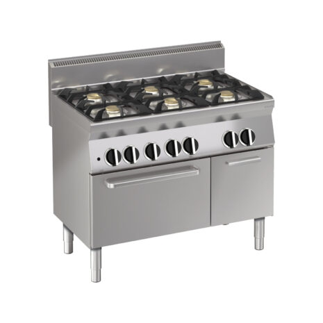 Mașină de gătit, GPL sau gaz, pe suport și cuptor pe gaz, 6 arzătoare, Linia 650, Silko ECG65F