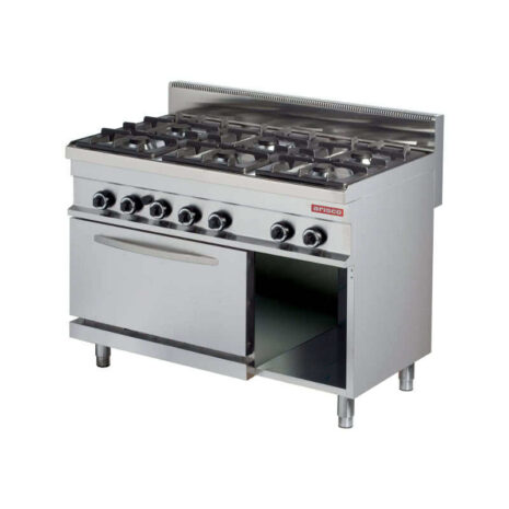 Mașină de gătit, GPL sau gaz, pe suport și cuptor pe gaz, 6 arzătoare, Linia 700, Arisco-gr732
