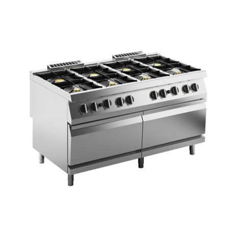 Mașină de gătit, GPL sau gaz, pe suport și cuptor pe gaz, 8 arzătoare, Linia 900, Silko NECG98F