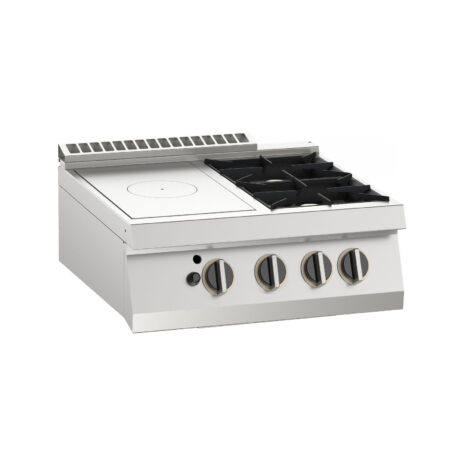 Mașină de gătit cu placă medie radiantă și 2 arzătoare, de banc, Linia 900, Silko NETG74TL