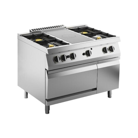 Mașină de gătit cu placă medie radiantă și 4 arzătoare, cuptor pe gaz, Linia 700, Silko NETG76FC