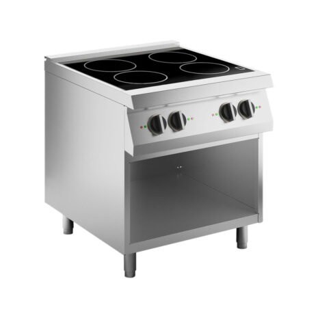 Mașină de gătit electrică cu 4 plite inducție, pe suport deschis, Linia 900, Silko NECI94G