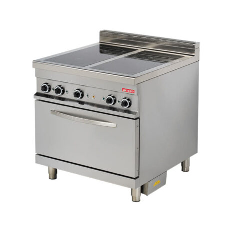 Mașină de gătit electrică cu 4 plite vitro ceramice, pe suport și cuptor, Linia 900, Arisco ER922C