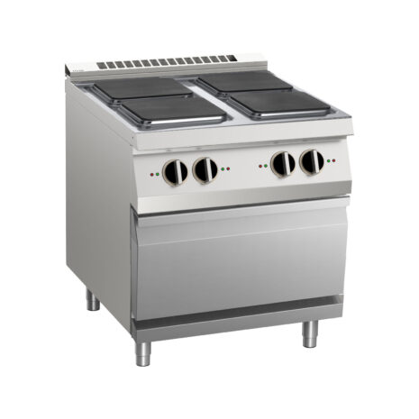 Mașină de gătit electrică pe suport și cuptor, 4 arzătoare pătrate, Linia 700, Silko NECE74EQ